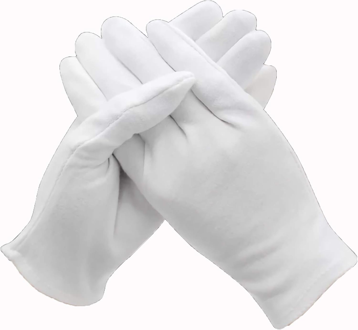 huabof 2 pairs of white cotton gloves, suitable for dry hands and moisturizing