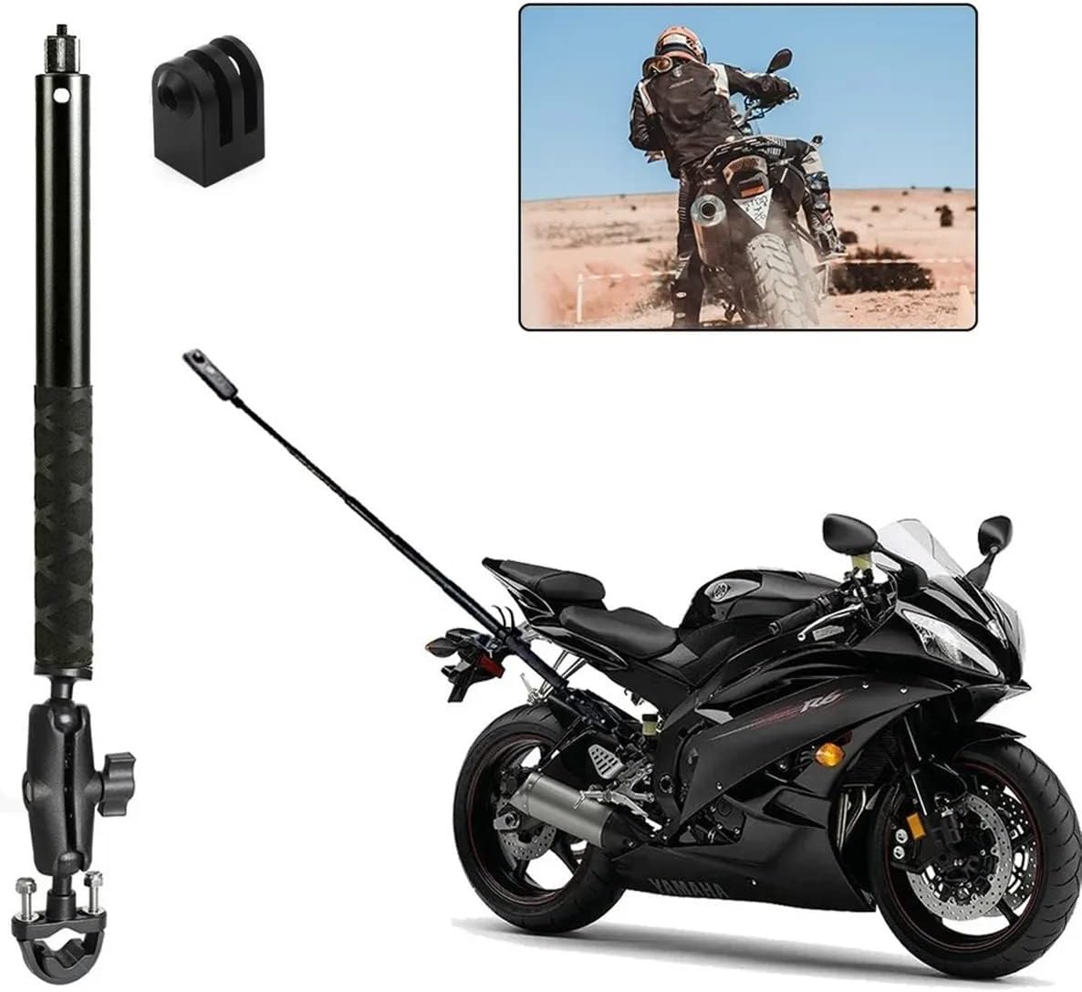 usmallbee Motorcycle Bike Invisible Selfie Stick Handlebar Mount