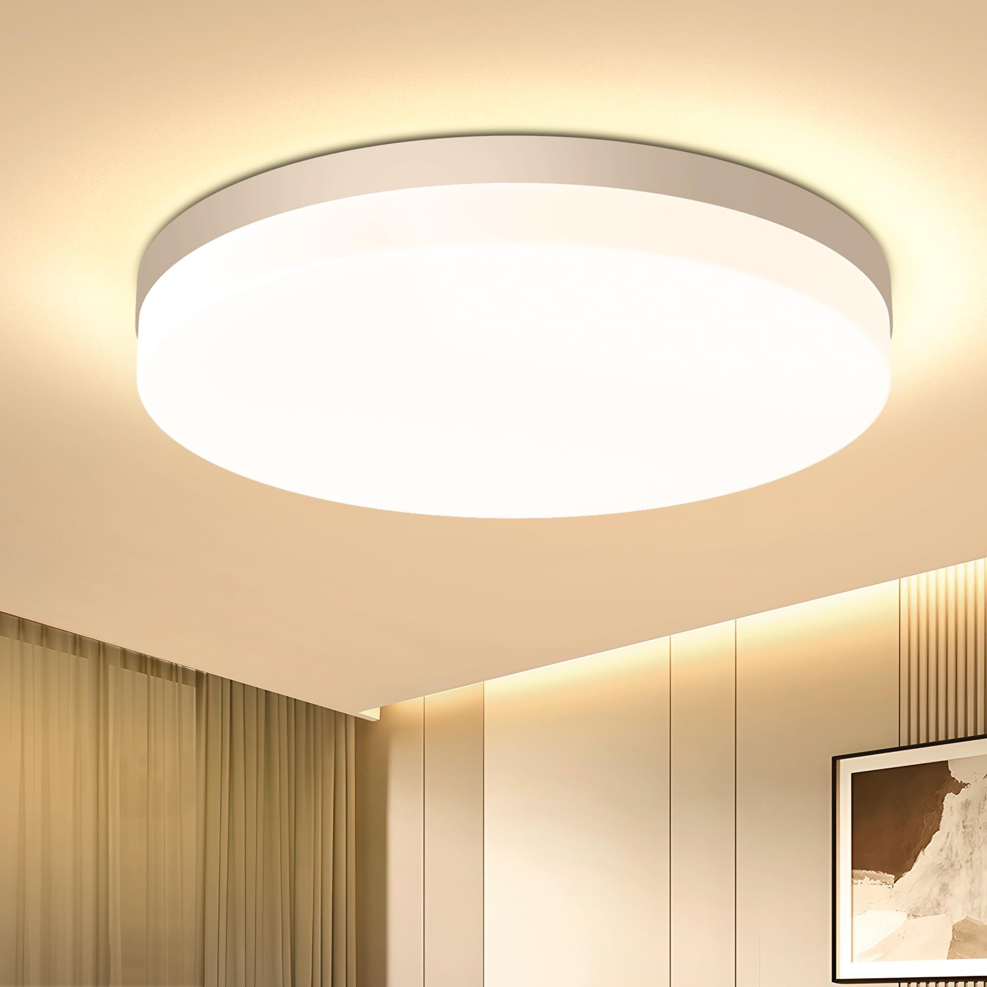 EASY EAGLE Plafon LED Techo, 50CM Superficie Panel Led 4000K, 52W Lámpara de Techo Moderna, Luz LED Techo Para Oficina Dormitorio Salon Cocina Comedor Balcón Baño, Redondo — view 16