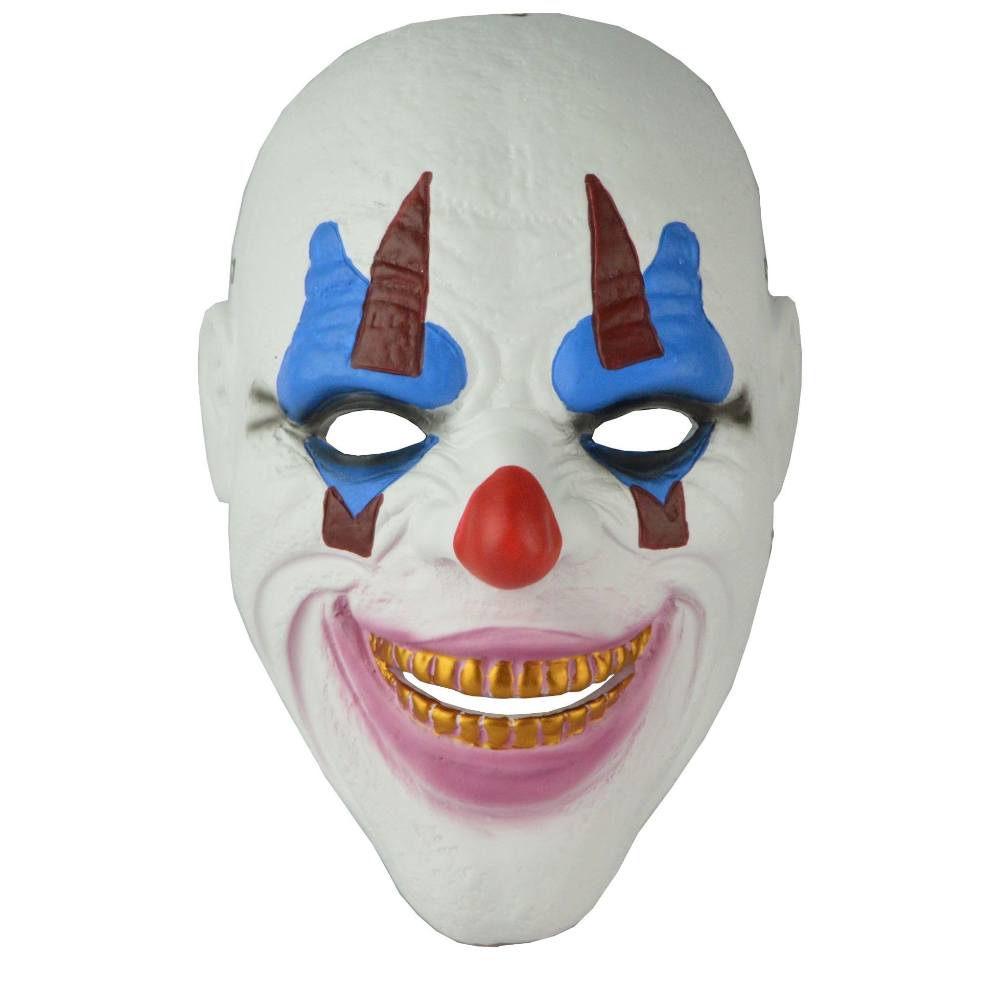 Charmgle Joker Bank Robber Cosplay Halloween Costume Resin Mask Clown Retro Color Movie Mask (Gold Smile Joker)