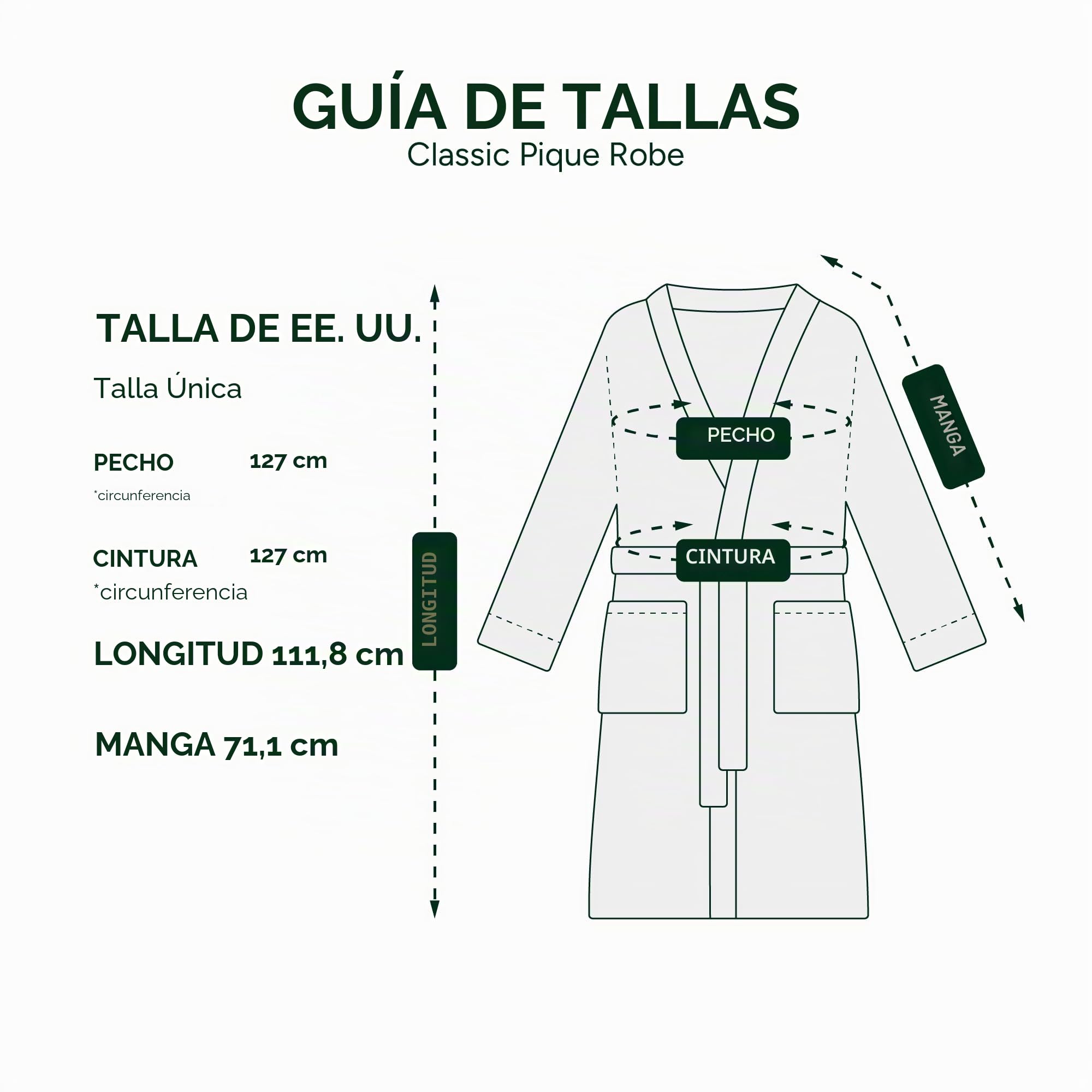 Lacoste - Albornoz de baño clásico de piqué de 100% algodón, unisex, talla única, blanco