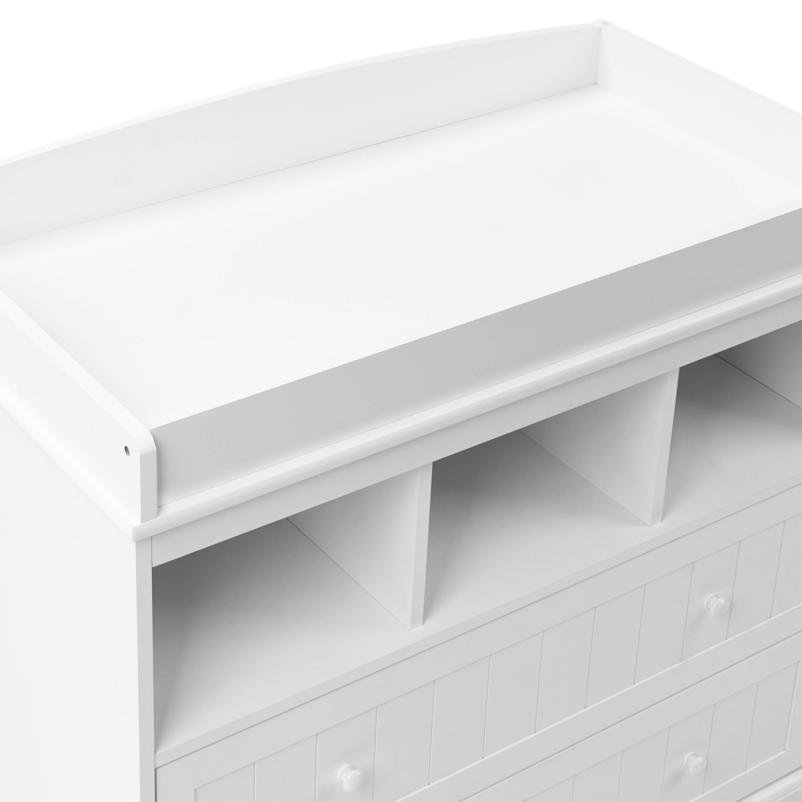 Beliani Baby Wickeltisch Kommode weiß schmal 50x90x86 cm 2 Schubladen 3 Regale Virden