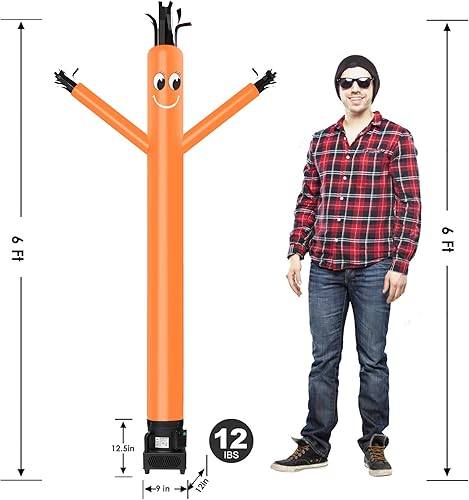 Miniatura 4 de MOUNTO Bailarín de marionetas de mosca de 6 pies con soplador de 13 hp Set completo (naranja)