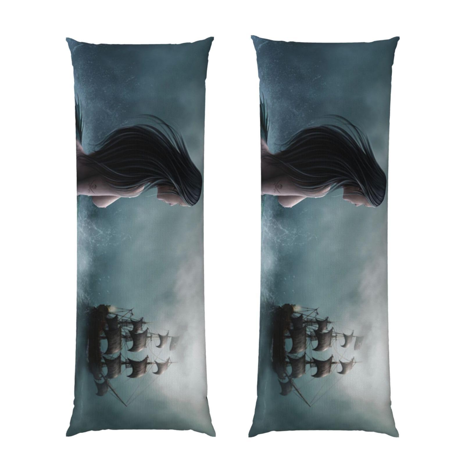 Taie d'oreiller motif sirène 50,8 x 152,4 cm pour chambre fille