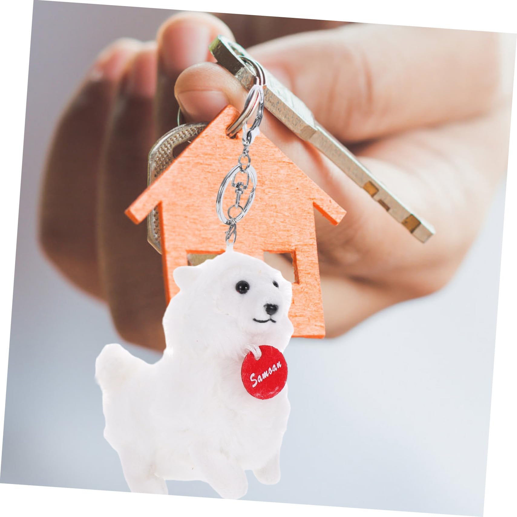 Amazon.co.jp: KOMBIUDA かわいいサモエド犬 ぬいぐるみペンダント 