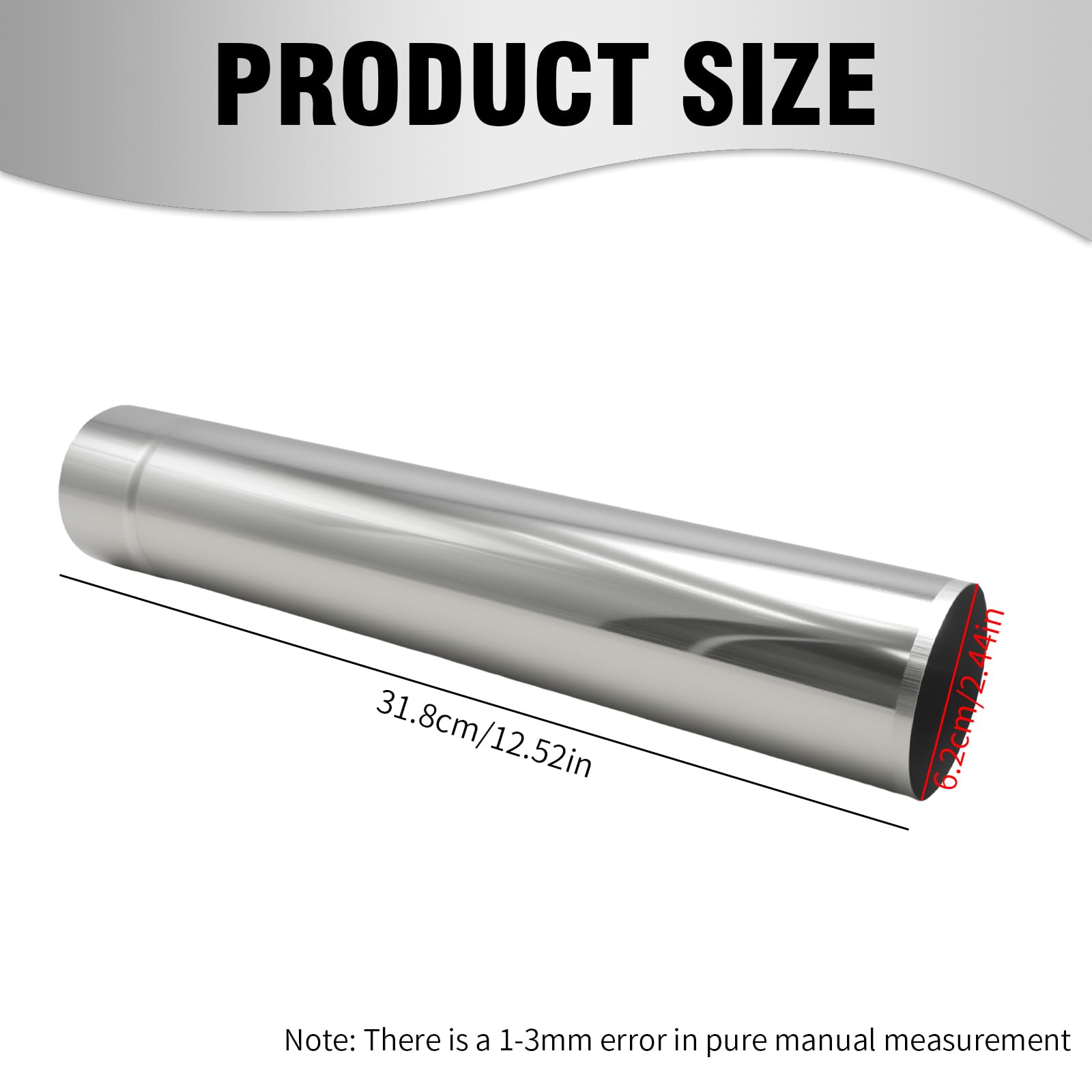 4 camini in acciaio inox, diametro 6 cm, lunghezza 32 cm, tubo resistente alla temperatura, adatto per stufe da campeggio e tubi di scarico per camper