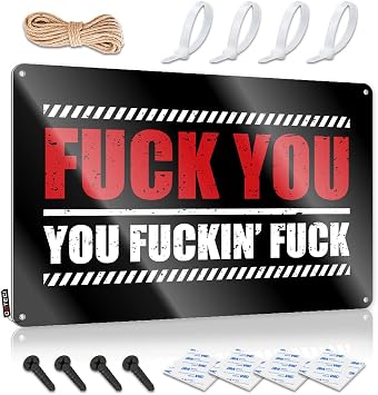 TRBW Bar Tin Signs Vintage f-k You fu-ckin Tin Sign Funny Room Decor Metal Tin Signs Funny20X30CM