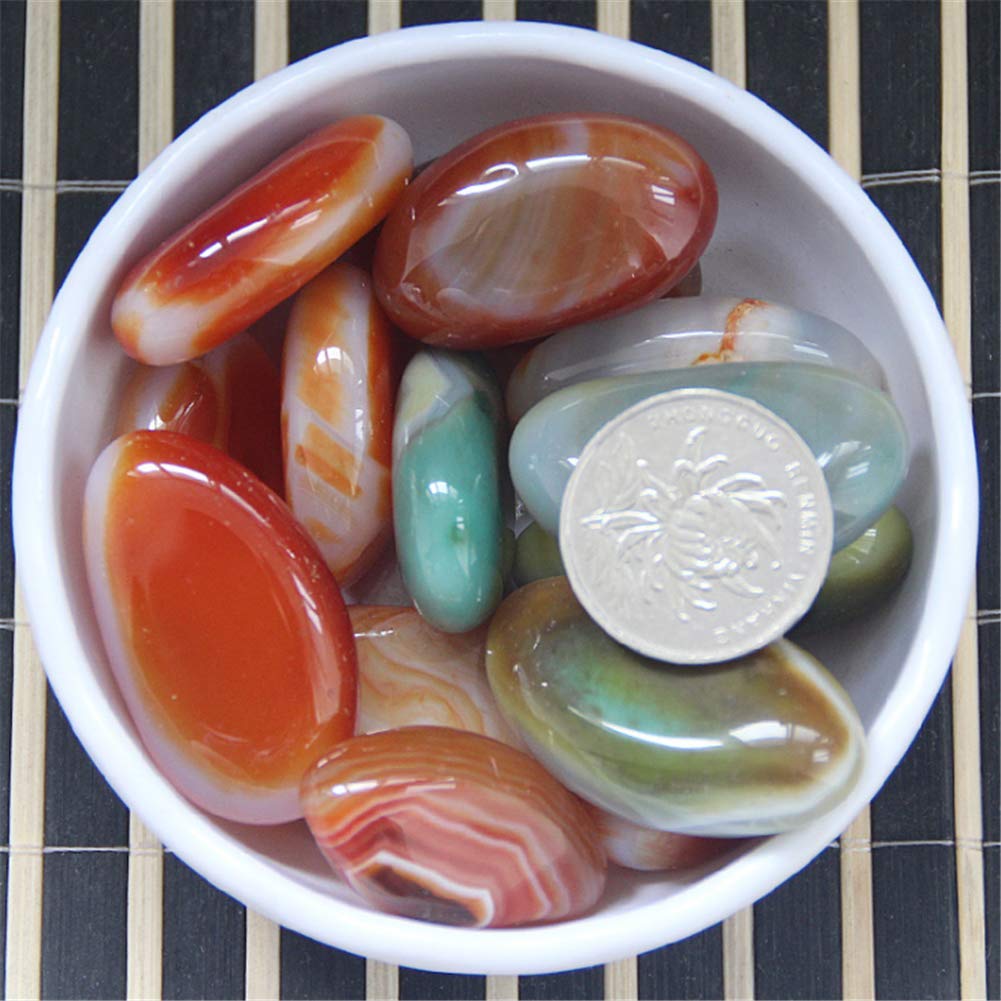 Kieselsteine Dekosteine Dekogranulat Kies Flußkies Gerundet Mini Natürlich Steine für Garten Aquarium Gehweg Dekoration 1KG (Größe: 4-6CM/Rot)