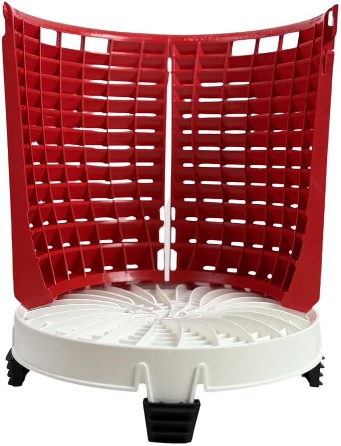 Detail Guardz Scrub Wall Bundle – Bucket Insert Car Wash Grit Guard System for Wash Mitts, Wheel Brushes & Microfiber, Traps Dirt Below for Cleaner Wash Water - Dirt Lock (White) & Scrub Wall (Red)