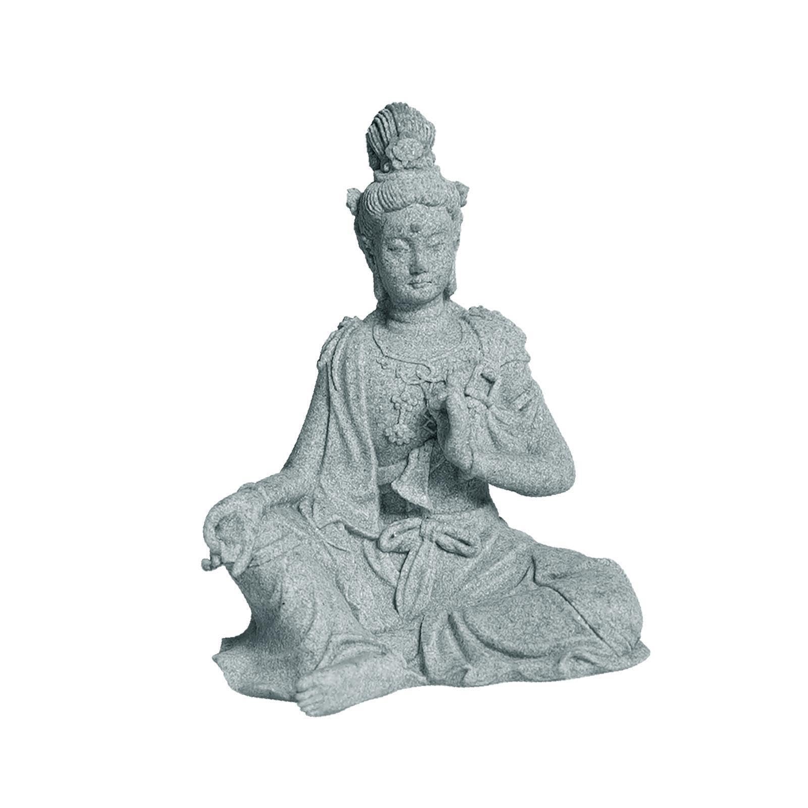 Yixannx Table Centerpiece Display Ornament Buddha Sculpture Figurine Sandstone Gifts Stunning Guanyin Statue Elegant Home Decoration Accent Tabletop Dining