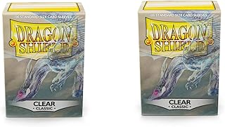 2 Packs Dragon Shield Classic Clear Standard Size 100 ct Card Sleeves Individual Pack