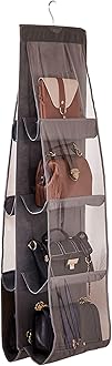 AARAINBOW 1 Pack Hanging Handbag Purse Organizer for Closet, 8 Pockets Wardrobe Space Saving Purse Holder, Handbag Storage Bags Hanging, Womens Purse Storage Organizers, 41L x13.5W (B-Dark Gray)