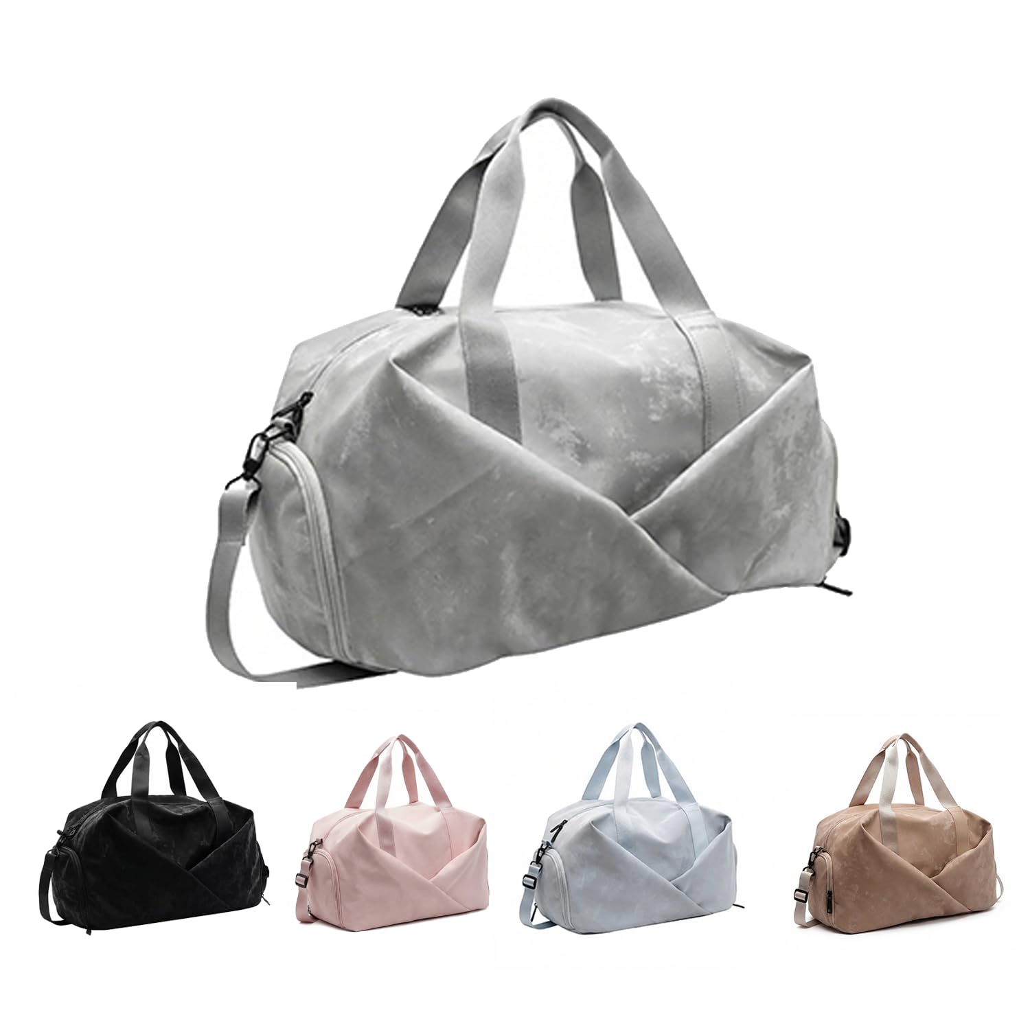 17" Gym Duffel Bag for Women – Travel, Yoga & Overnight Weekender Bag with Wet Pocket & Shoe Compartment, Portable Sports Bag - 1