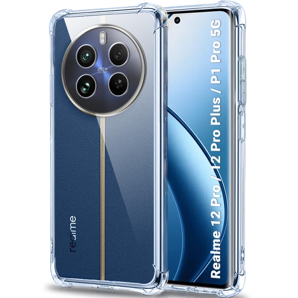 TheGiftKart Back Cover For Realme 12 Pro / 12 Pro Plus 5G / Realme P1 Pro 5G | Shockproof Clear Soft TPU Case | Cushioned Edges Ultimate Protection For Realme 12 Pro Back Cover Case (TPU, Transparent) (B0CXQ43XJ2) Amazon Price History, Amazon Price Tracker