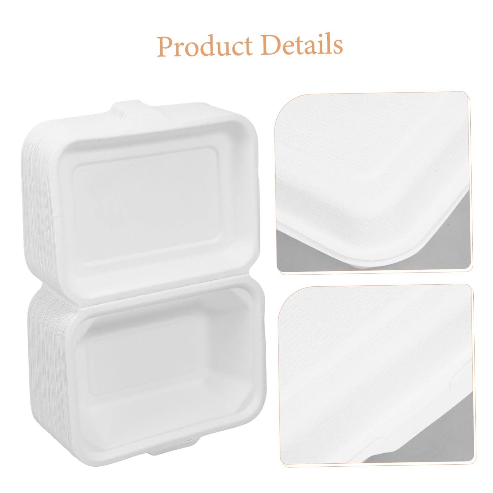 Holibanna Caja de Comida de Papel 600ml, 50 Piezas, Blanco