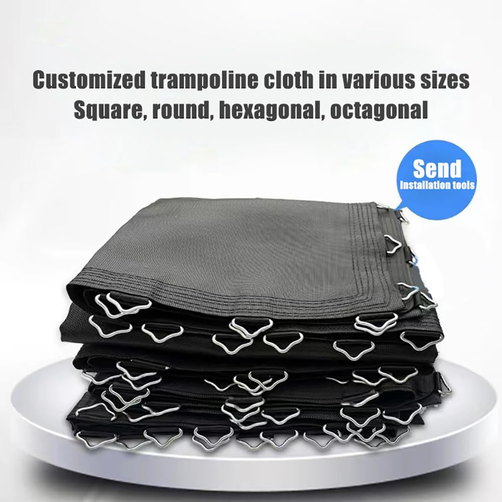 EEYZD Customize Trampoline Replacement Mat, Ultra Durable PP Mat with High Elasticity Water Resistant with Sturdy V-Rings,Blue