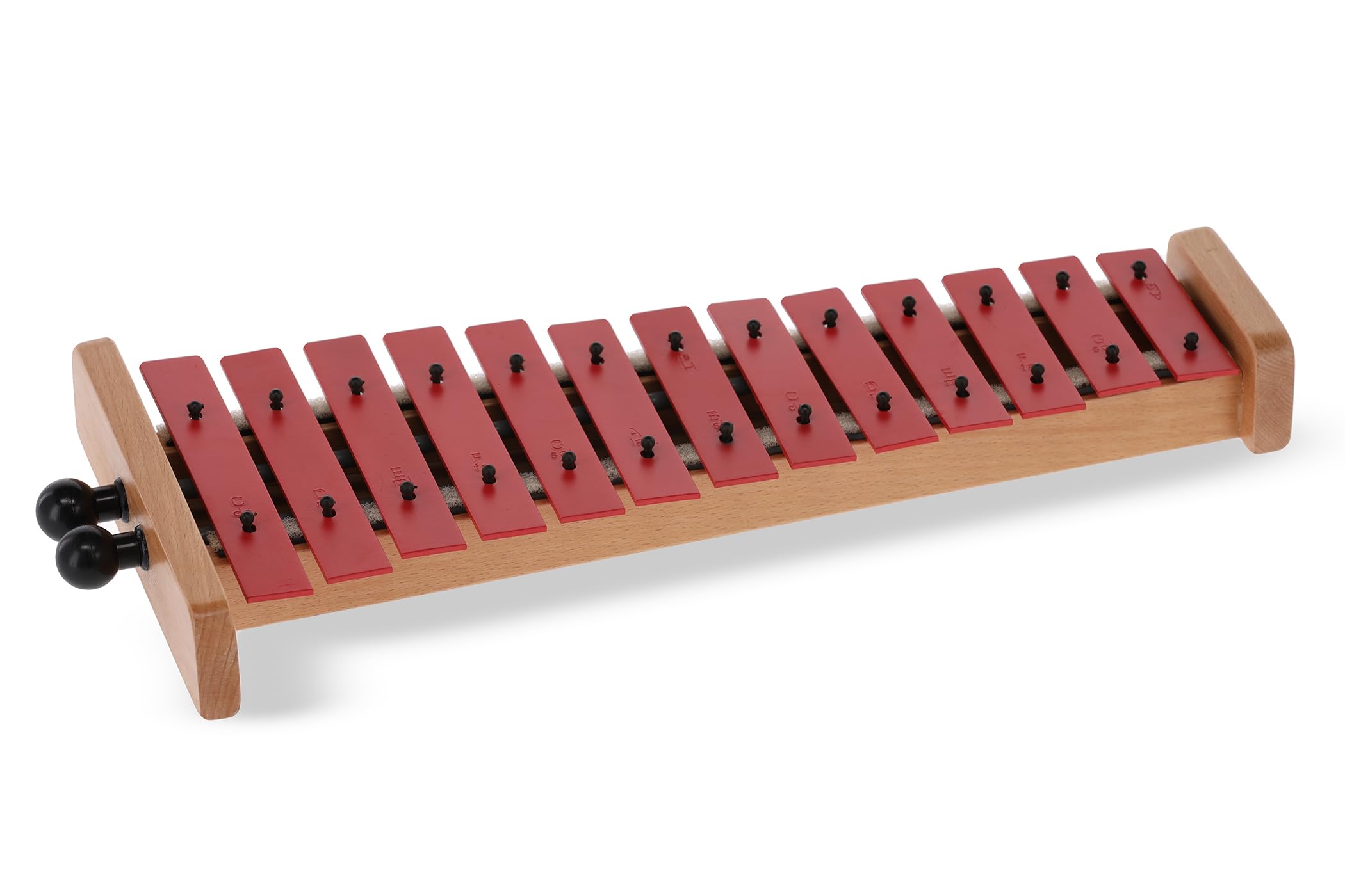 GEWA, Glockenspiel G13, G13R Piastre rosse, Estensione C''-A''', Con borsa e porta-battenti, Con due battenti in legno, Lega d'acciaio speciale