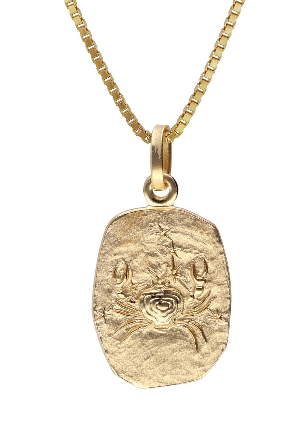 trendor Krebs Sternzeichen Gold 333 / 8K mit vergoldeter Silberkette