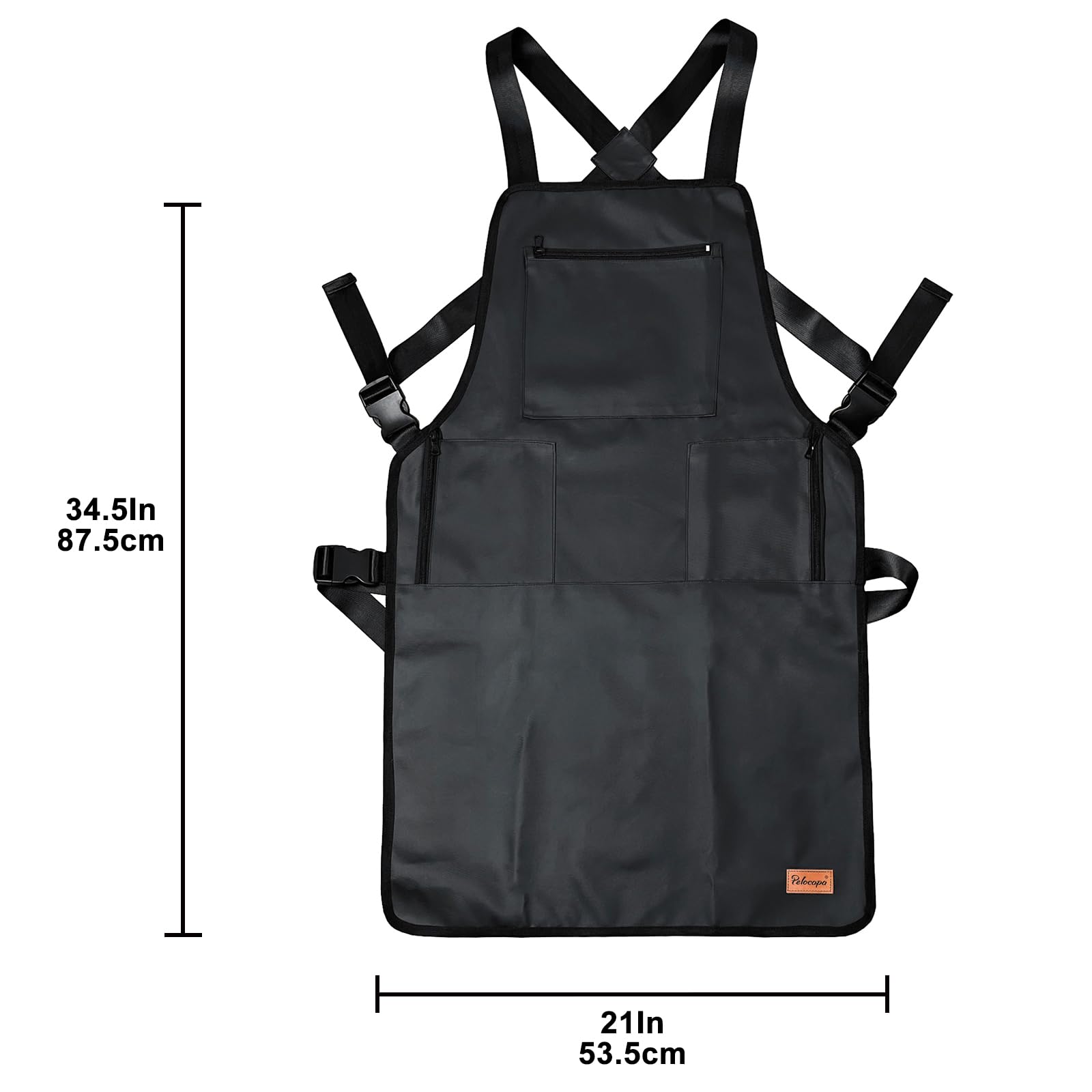 Pelocapa Delantal de peluquería para peluquería con herramientas de peluquería profesional, impermeable, con 3 bolsillos