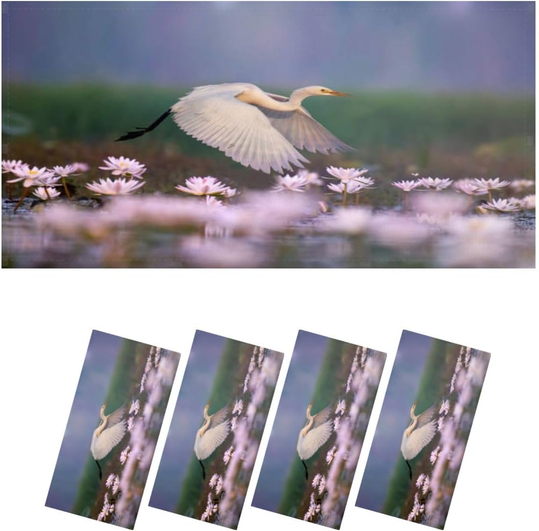 4 Pack Fluorescent Light Covers for Ceiling Lights Great Egret iflying Water Magnetic Light Filters Diffuser Shade for Classroom Home Office School