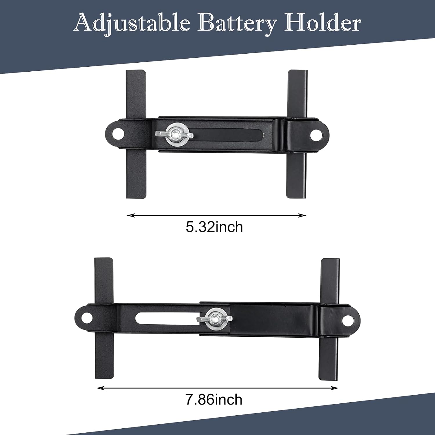 1 PC Car Bracket with J Bolt, Durable Thickened Adjustable Fixed Battery Holder Replacement accessoriesr, Universal Automotive Ship (Black), JOKZJ3300BL-1PC
