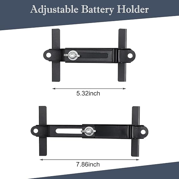 1 PC Car Bracket with J Bolt, Durable Thickened Adjustable Fixed Battery Holder Replacement accessoriesr, Universal Automotive Ship (Black), JOKZJ3300BL-1PC