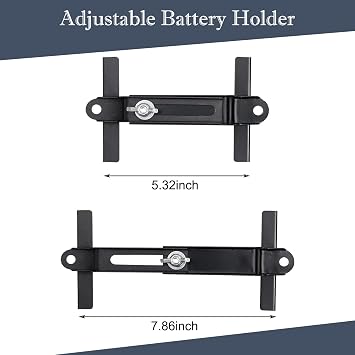 1 PC Car Bracket with J Bolt, Durable Thickened Adjustable Fixed Battery Holder Replacement accessoriesr, Universal Automotive Ship (Black), JOKZJ3300BL-1PC