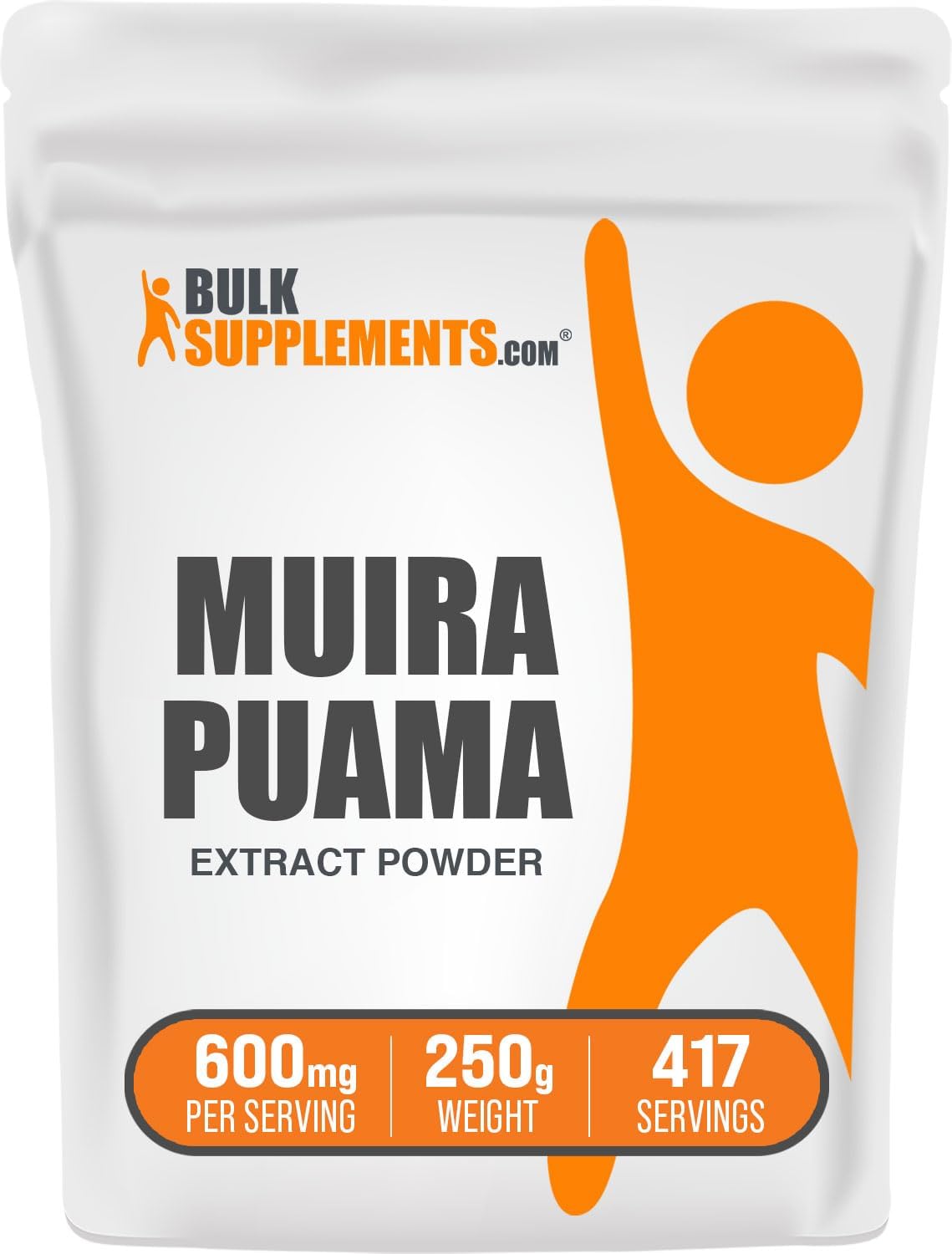 BulkSupplements.com Muira Puama Extract Powder - Muira Puama Supplement, from Muira Puama Bark - Herbal Supplement, Gluten Free, 600mg per Serving, 250g (8.8 oz) (Pack of 1)