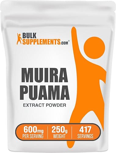 BulkSupplements. com Muira Puama Extracto en polvo - Suplemento Muira Puama, de Muira Puama Bark - Suplemento de hierbas, sin gluten, 600 mg por