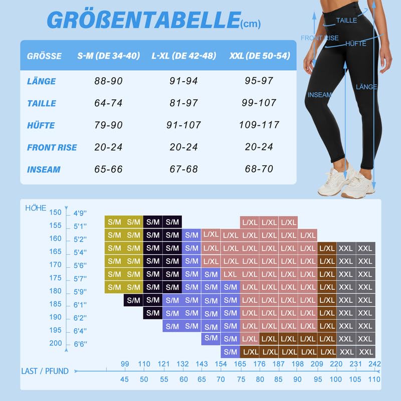 TNNZEET 3er Pack Leggings Damen High Waist Schwarz Leggins Blickdicht für Sport Gym – Bild 6