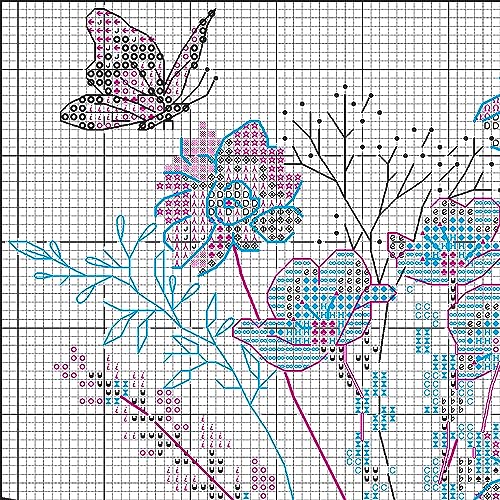 Image of Dimensions Butterflies and Wildflower Vases Counted Cross Stitch Kit, 16 inch x 8 inch, 16 Cnt. White Aida 5 pcs