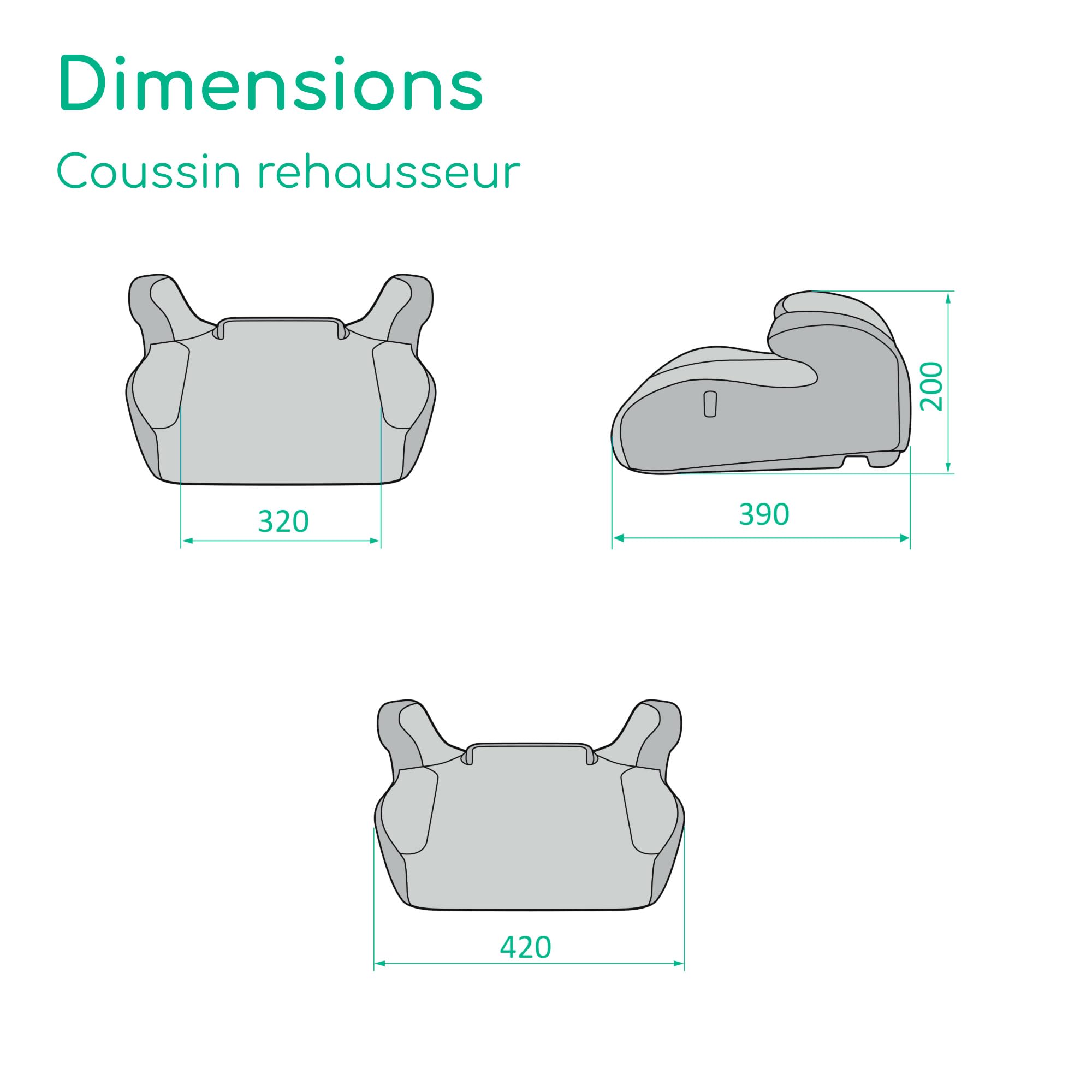 Bebeconfort Ride 2-in-1 i-Safe, Rehausseur Siège-auto Enfant, 3,5-12 ans (100-150 cm), Rehausseur Ceinturé, Dossier Amovible, Léger (3,4 kg), 11 Positions D'appui-tête, Porte-gobelet, Full Black