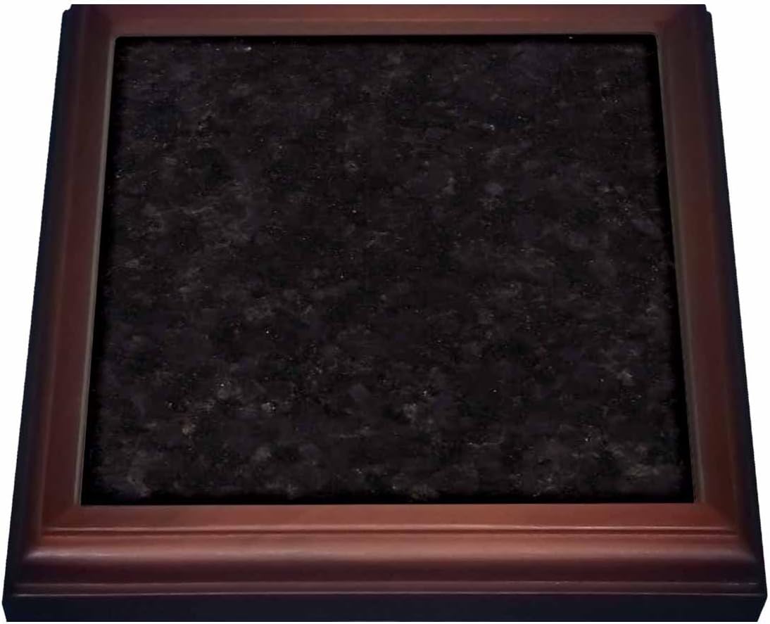 3dRose Black Pearl Granite Print Trivet with Ceramic Tile, 8 by 8", Brown