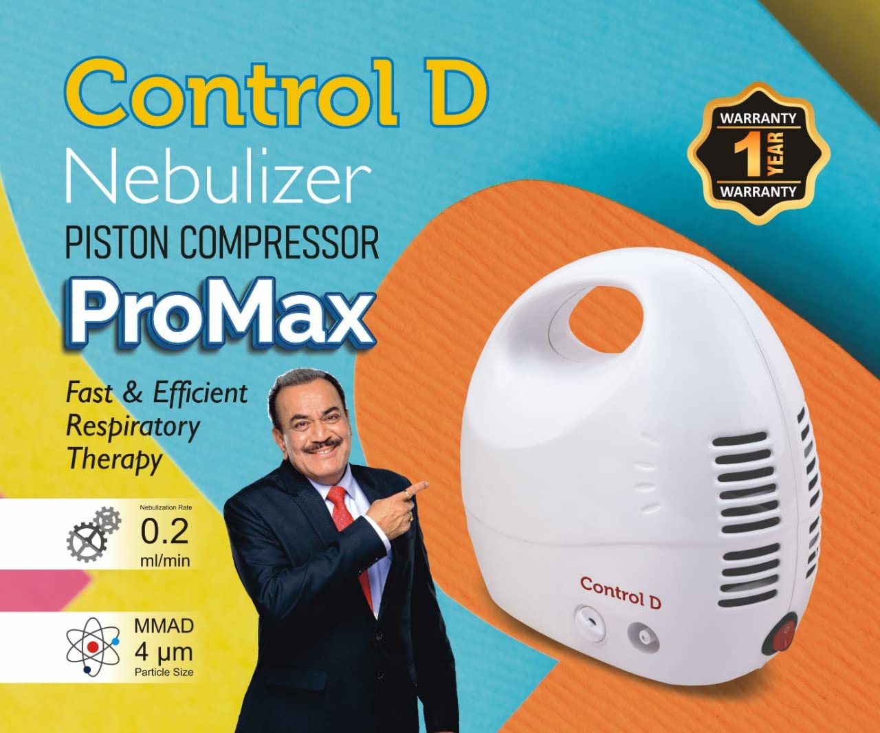 Control D Pro Max Respiratory Machine with Complete Mask Kit for Kids & Adults Nebulizer (White) Control D Pro Max Respiratory Machine with Complete Mask Kit for Kids & Adults Nebulizer (White)