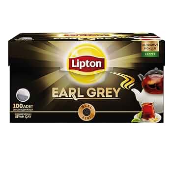 Lipton Earl Grey Demlik Süzen Poşet Bergamot Aramolı Siyah Çay 100'lü Paket