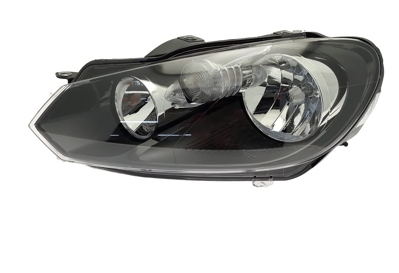 Faro Fanale Proiettore Anteriore SX Sinistro Per Golf 6 MK6 VI da 2008 a 2011 Alogeno H7 H15 Regolazione Elettrica Completo di Motore Gruppo Ottico Luce Diurna Fanalino
