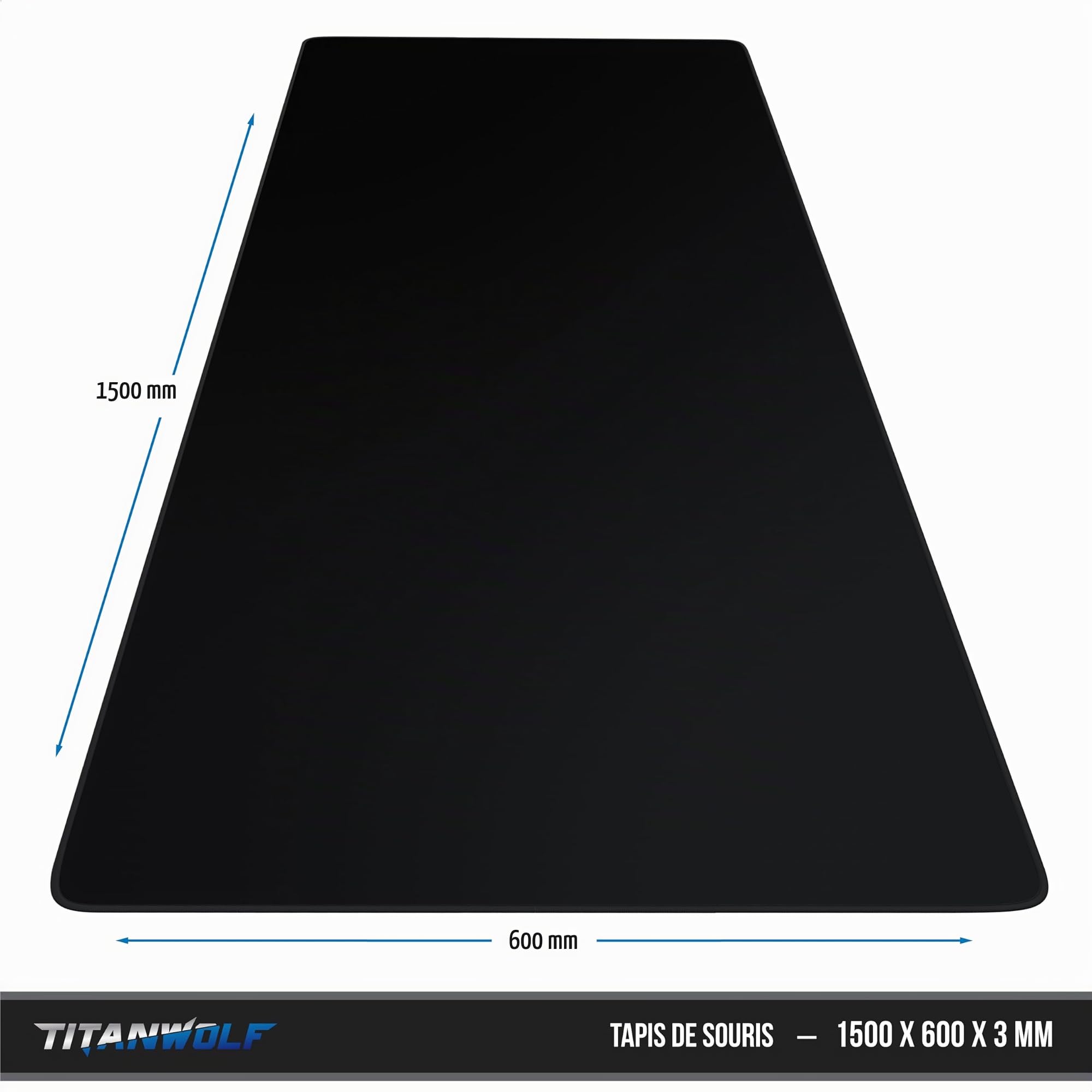 TITANWOLF - Tapis de Souris Gaming XXXL 1500x600mm, Mouse Mat Extra Large XXXL 150x60 cm, sous-Main Bureau Gamer en Tissu, Haute précision et Vitesse, pour Souris et Clavier Roccat Razer Logitech