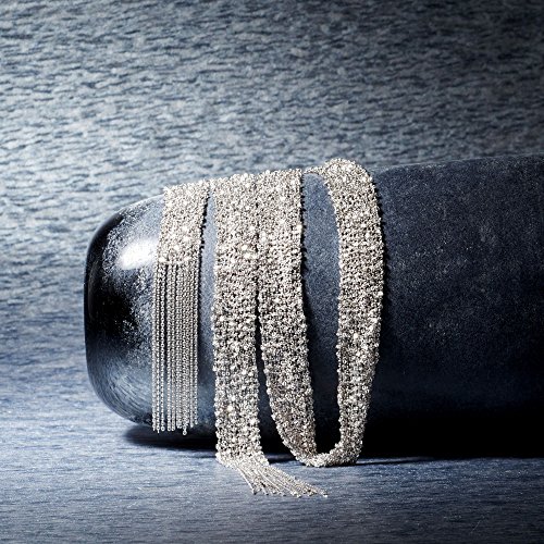 Ross-Simons Italian Sterling Silver Mesh Tie Necklace. 32 inches3