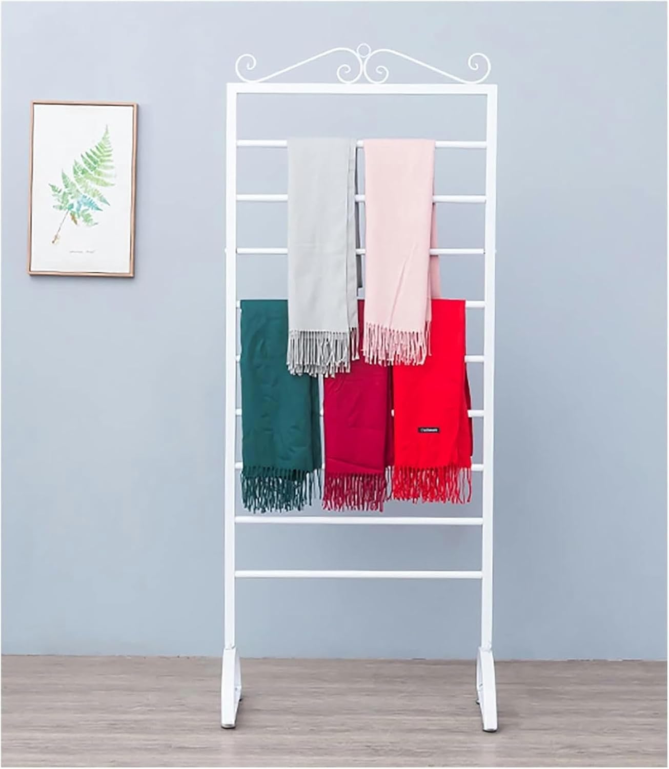 Wrapping Paper/Ribbon Display Stand Holder for Craft Room Flower Shop, 9 Layer Floor Standing Modern Scarf Storage Organzier Rack, Multifunctional Shelf~/