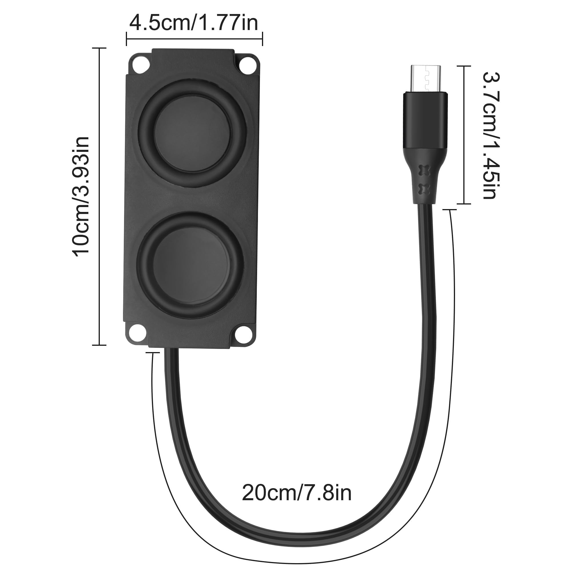 XMSJSIY Głośnik komputerowy USB typu C 3 W przenośny głośnik zewnętrzny z wtyczką | do komputera stacjonarnego laptopa monitora telefonu