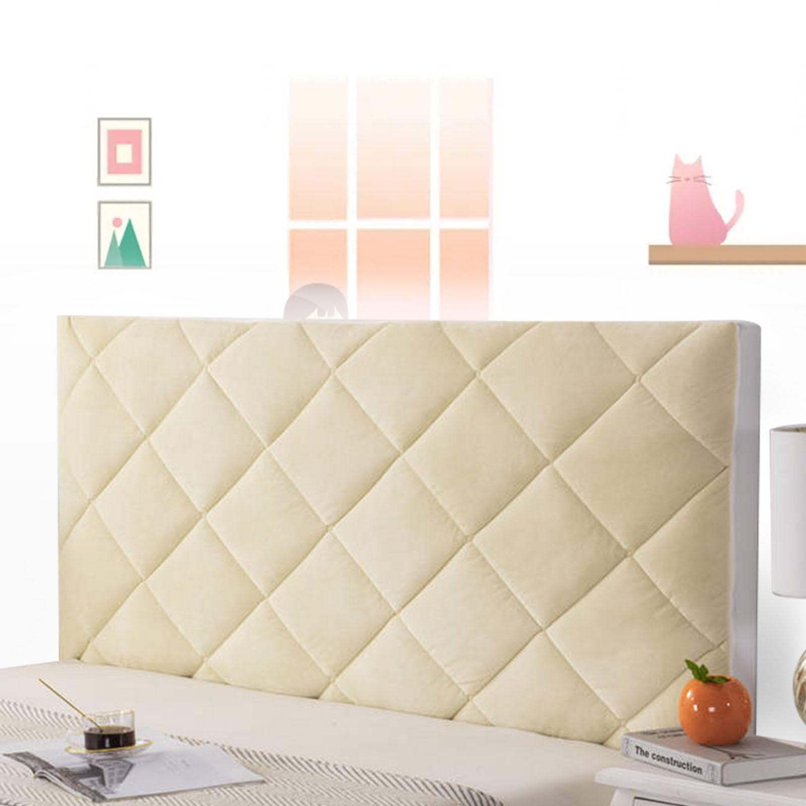 Copritestiera Letto Copertura/Copri Testata Letto Matrimoniale/Singolo Imbottito Cuscini Lettura Copri Testata Letto Matrimoniale per Legno/Ferro/Pelle Copertura Testiera Letto,giallo-180cm