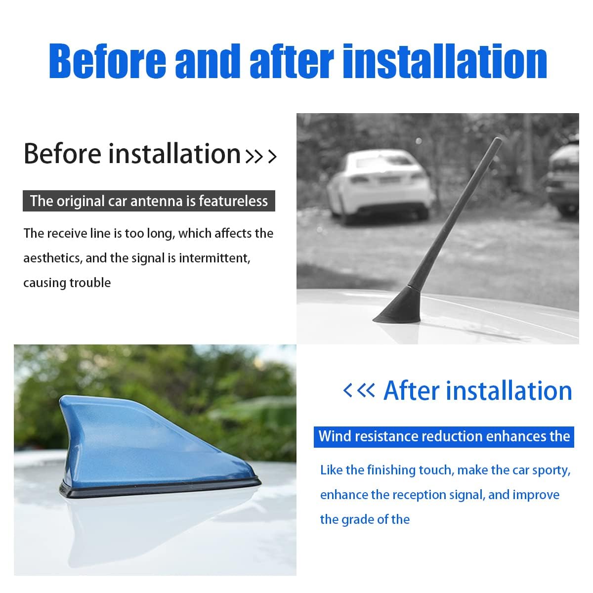 Car Shark Fin Antenna Cover For VW Taos 2021-2025 — Black Roof Aerial Base, Reduces Wind Noise & Improves Signal