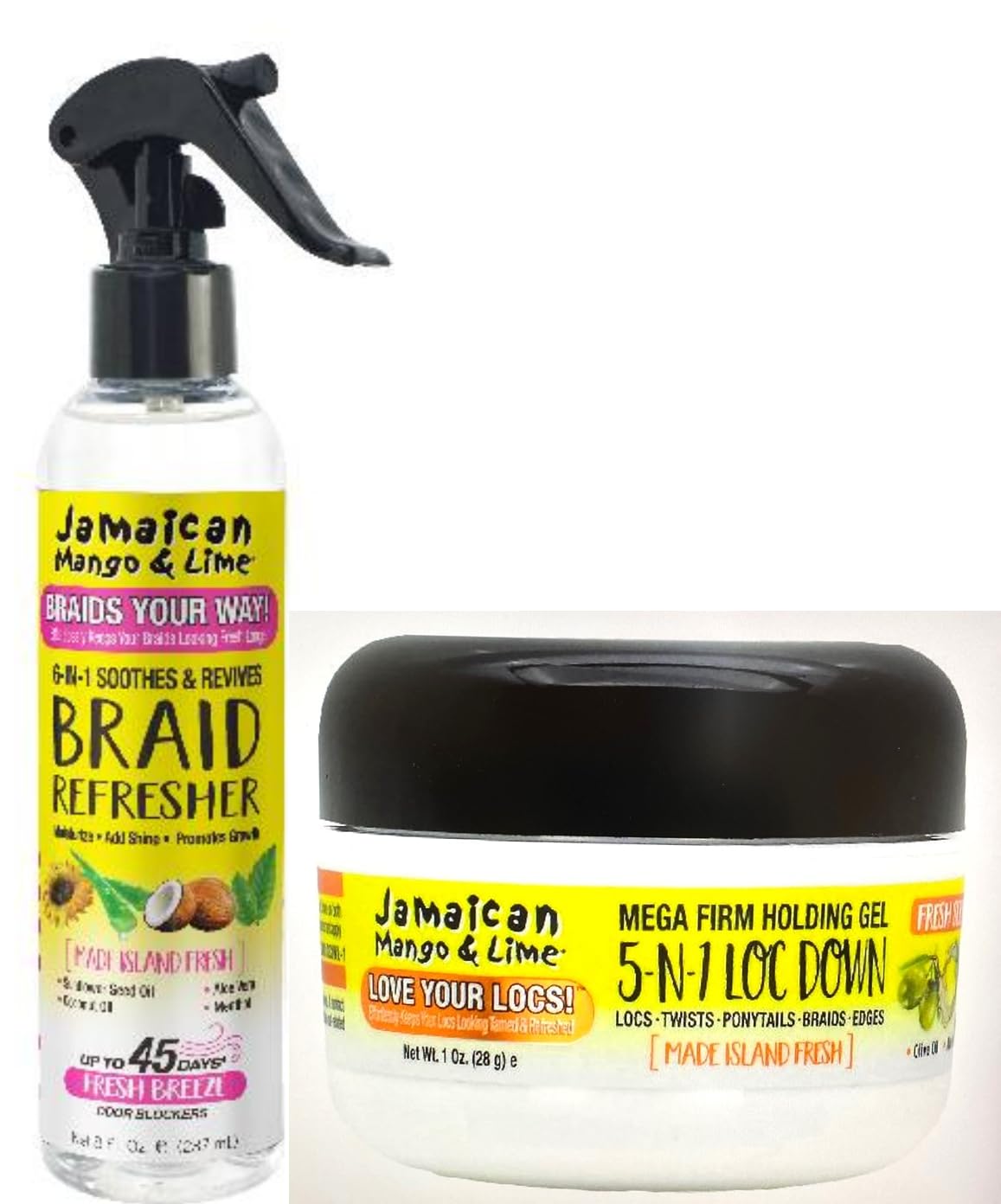 J-M BYW BRAID REFRESHER 6 IN 1 SPRAY 8 OZ + BYW BRAID JEL EXTRA HOLD/EASY 8 OZ
