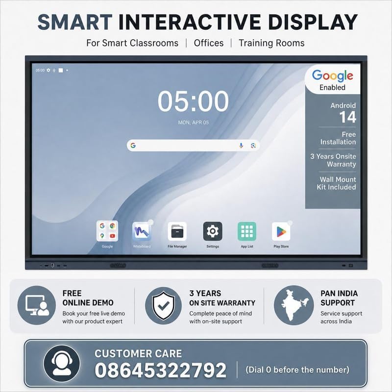 Image of BIG VUE Pluss 55 inch Android 14 Smart Interactive Television - All-in-1 Digital Panel Board, 8 GB RAM 128 GB ROM, Ai, Multitouch Screen Display for Teaching, Classroom & Office Use