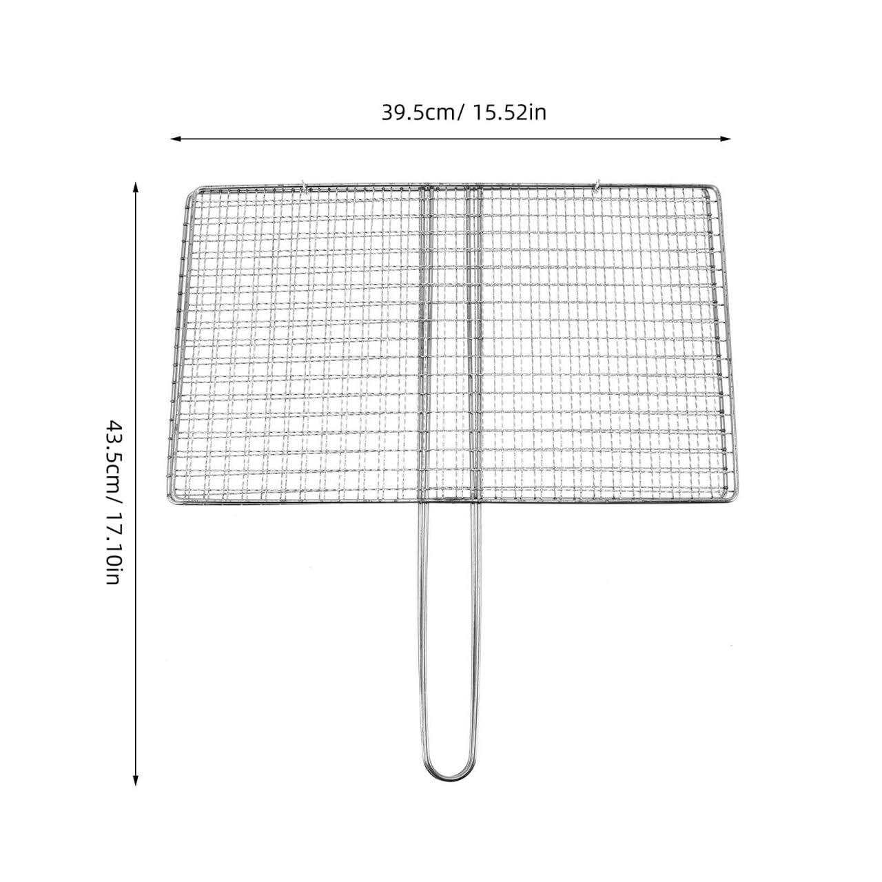 BESPORTBLE Fish Grill Basket, Fish Grilling Basket for Outdoor Stainless Steel Folding Grill Accessories Grill Basket for Bar Camping Picnics Parties