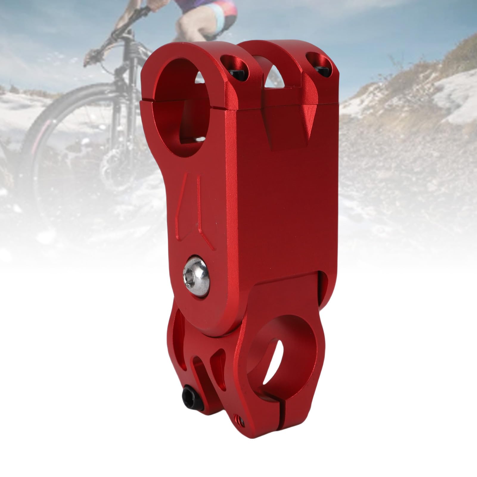 Wspornik Rowerowy, Amortyzowany Wspornik Kierownicy Rowerowej ze Stopu Aluminium w Kolorze Czerwonym ze stabilną jazdą do Roweru Górskiego Road Off Road