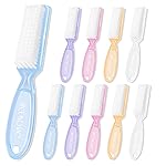 NICEMOVIC 10 Pcs Nail Brush for Cleaning Fingernails, Handle Grip Nail Scrubber Brush, Hand Fingernail Cleaner Brush Manicure Tools Scrub Cleaning Brushes Kit, Use for Toe and Nail Cleaning (Clear)