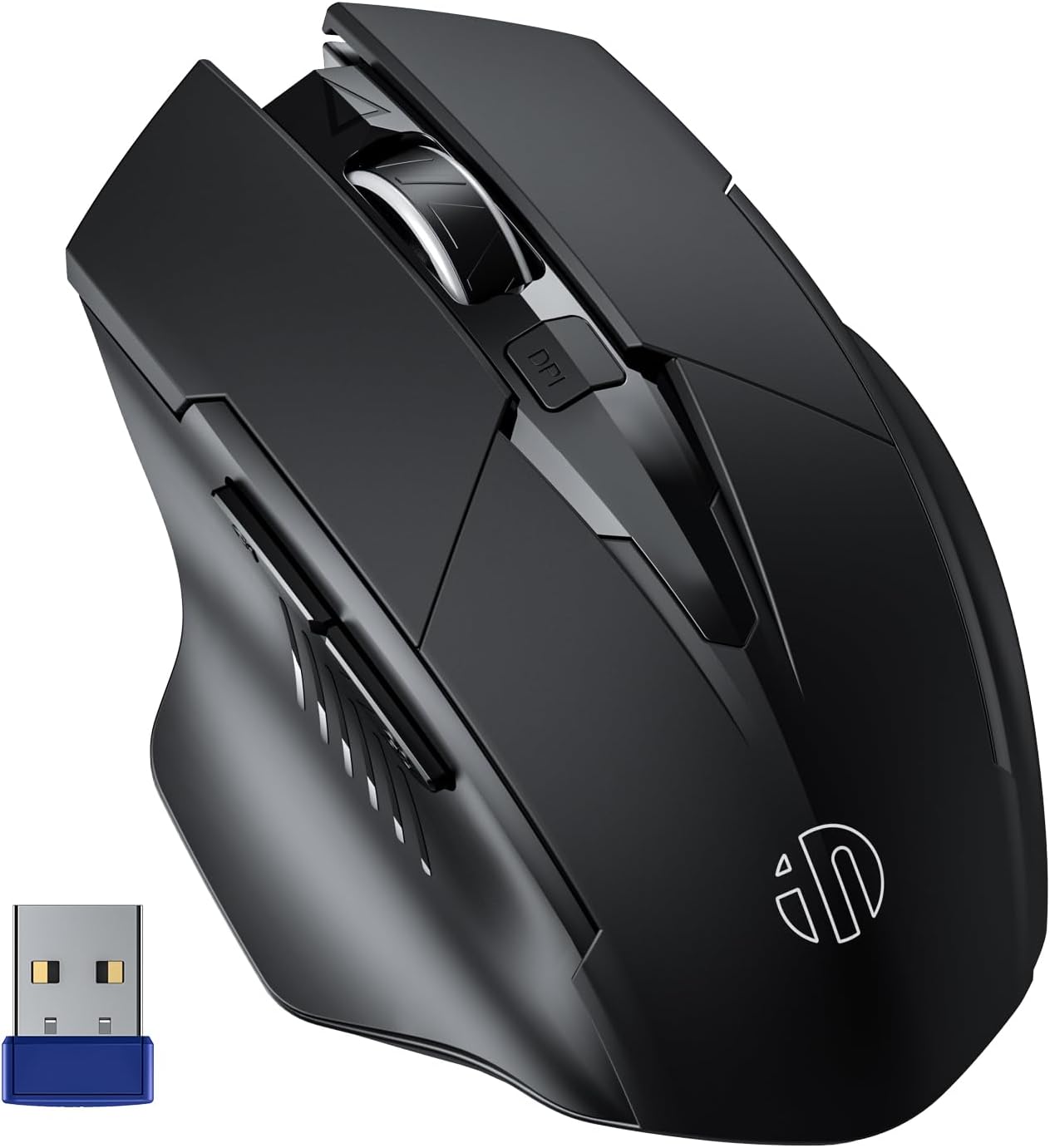 INPHIC Wireless Mouse Rechargeable, Upgraded Visible Battery, 2400 DPI, Silent Ergonomic Computer Wireless Mouse for Laptop, Mac, PC etc.