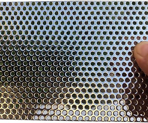 Perforated Metal Sheets-Expanded & Perforated Sheets-Perforated Stainless Steel Sheet-20GA 0.12 Inch Hole (About 3mm) 7.8 Inch X3.9 Inch-Metal Mesh Sheet for Ventilation and Fume Filtration