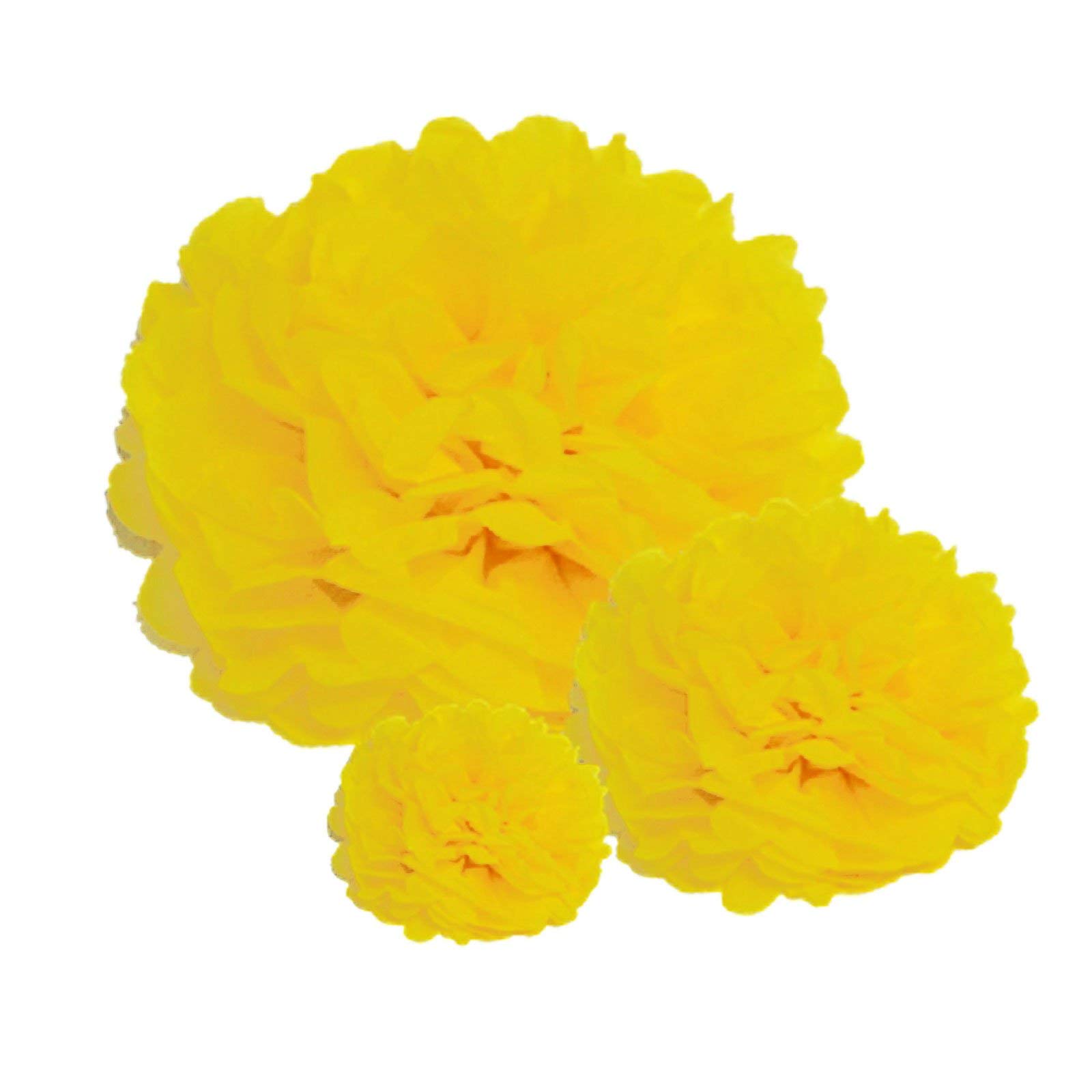 Premium [Pack of 10] Large Tissue Paper Pom Poms (Yellow 10") — image 1